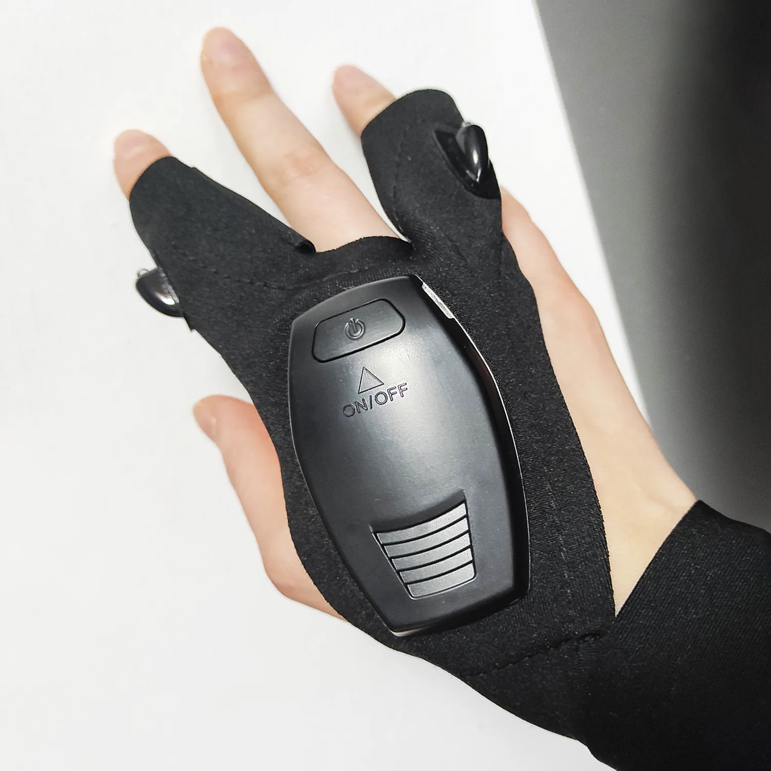 TuneShade LED Gloves on hands