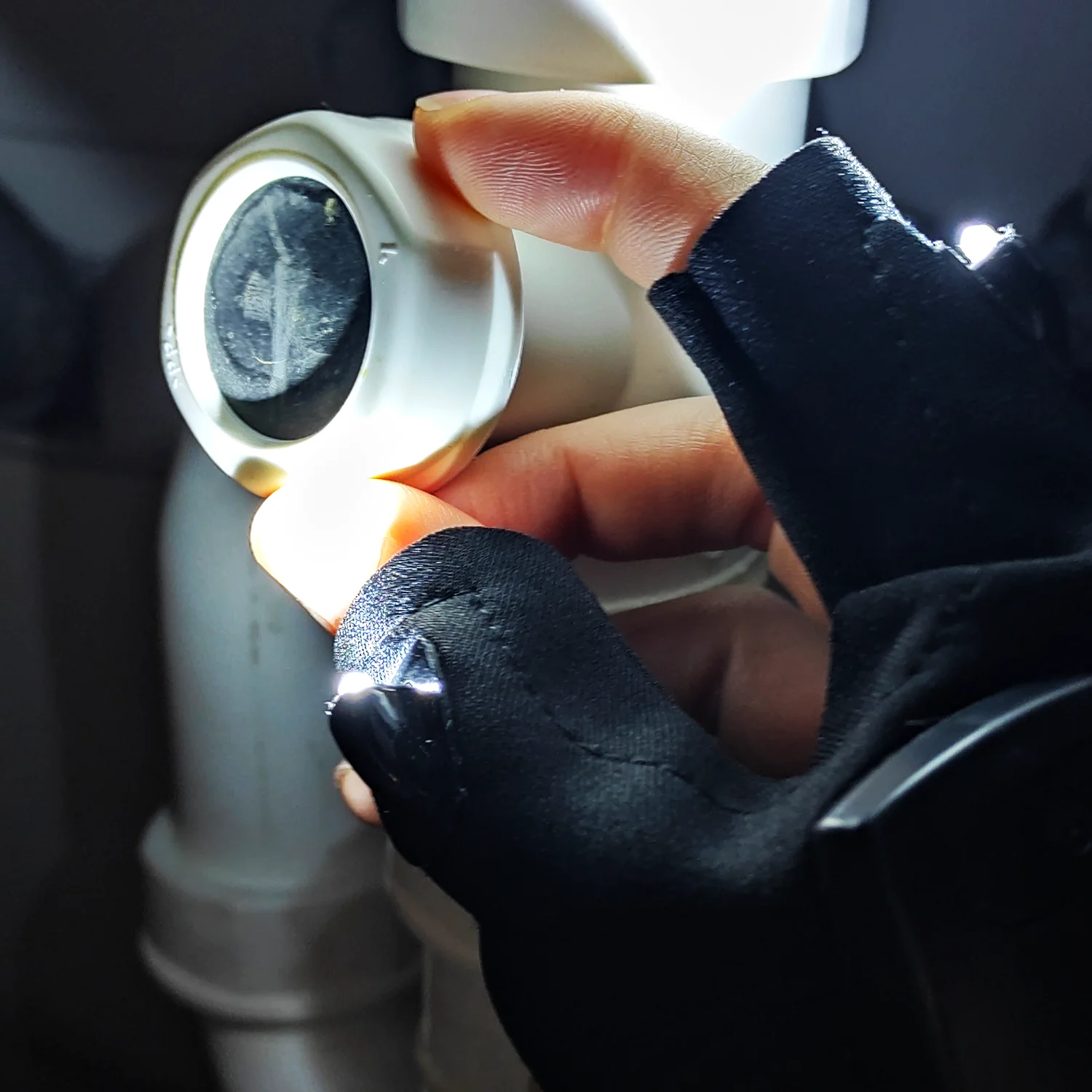 TuneShade LED Gloves in use